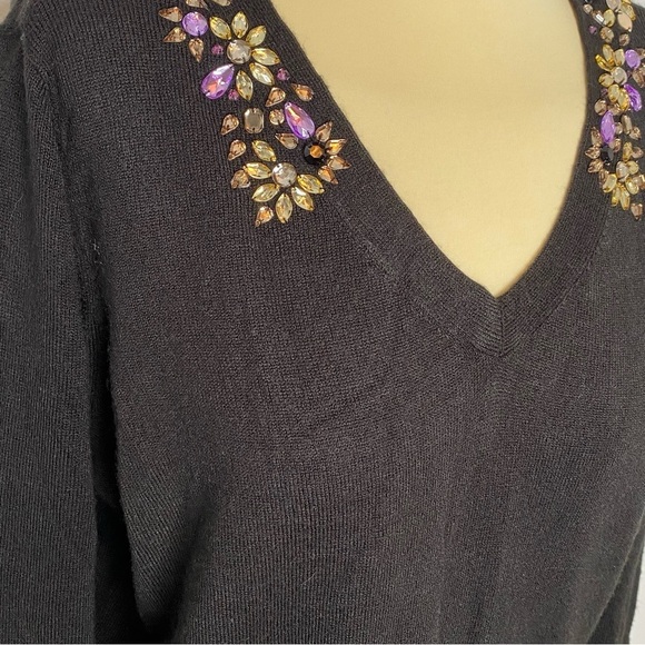 Jaclyn Smith Collection Embellished Rhinestone Sweater - Picture 3 of 10